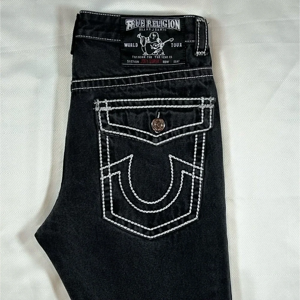 True Religion Joey Super T Jeans Flap Pocket - Thick Stitch Size 34 Mens USA